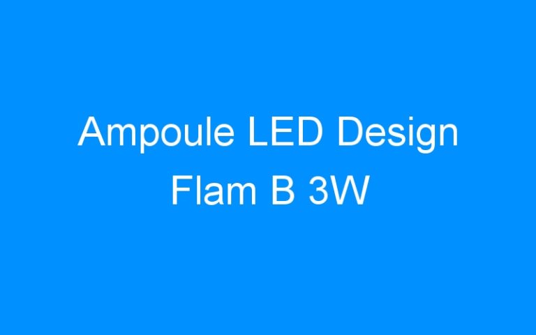 Lire la suite à propos de l’article Ampoule LED Design Flam B 3W