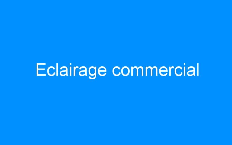 Lire la suite à propos de l’article Eclairage commercial