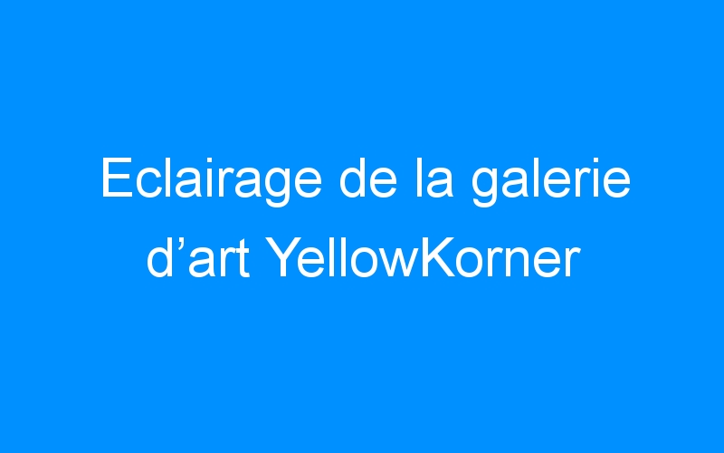 You are currently viewing Eclairage de la galerie d’art YellowKorner