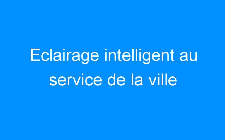 Lire la suite à propos de l’article Eclairage intelligent au service de la ville