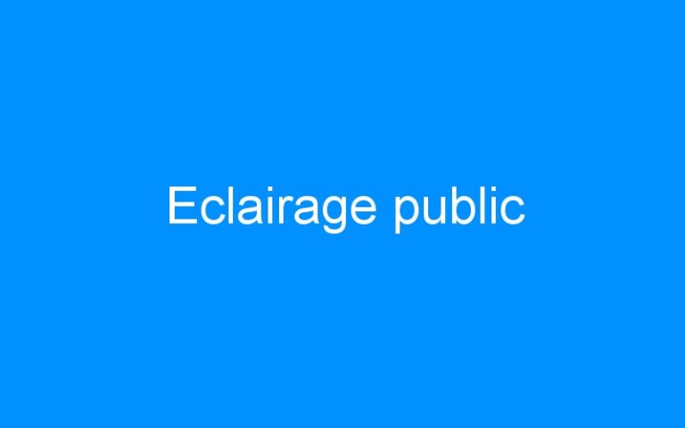 Eclairage public